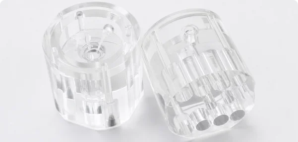 Transparent CNC milled plastic parts machined by Unionfab