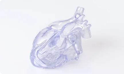 SLA printed component showcasing the available material range